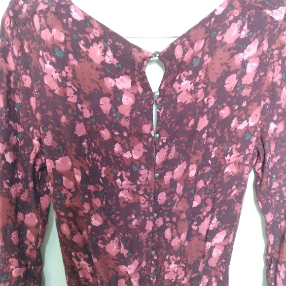 Free People Red Floral All The Right Ruffles Romper Size Small - Picture 10 of 15
